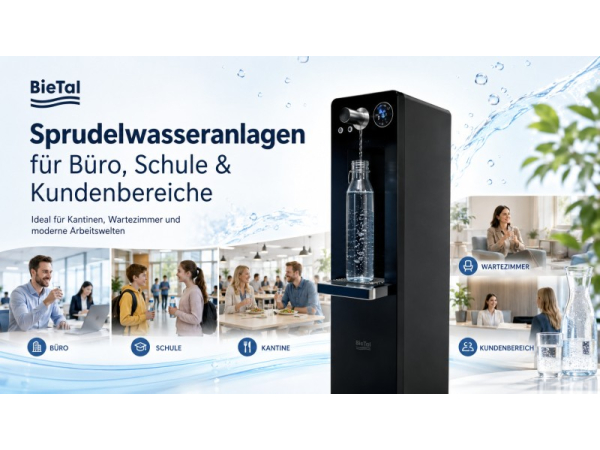 Sprudelwasseranlagen für Büro, Schule, Kantine und Kundenbereiche: Frisches Wasser direkt aus der Leitung - Sprudelwasseranlage Büro, Schule &amp; Kantine | BieTal GmbH
