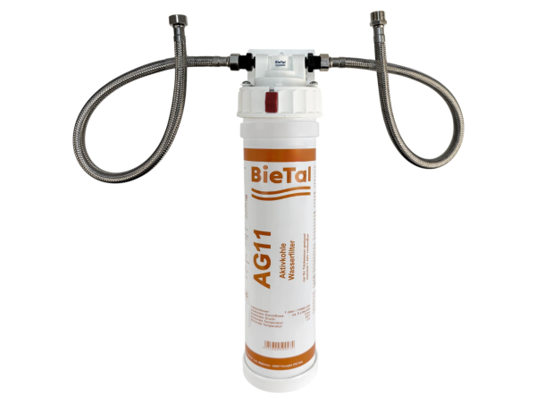 BieTal® Trinkwasserfilter System mit Aktivkohle &amp; AquaStop - Sauberes Trinkwasser direkt aus dem Wasserhahn - BieTal® Trinkwasserfilter Aktivkohle &amp; AquaStop Komplettset