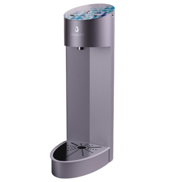 Tafelwasser Schanksäule blupura BluTower Edelstahl 2-leitig & Tropfschale