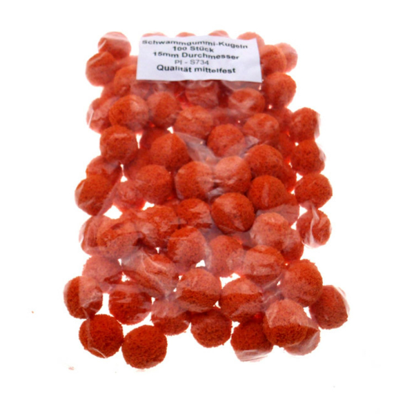Reinigungsschwämmchen Schwammgummikugeln 100 Stück - 10mm - mittel fest