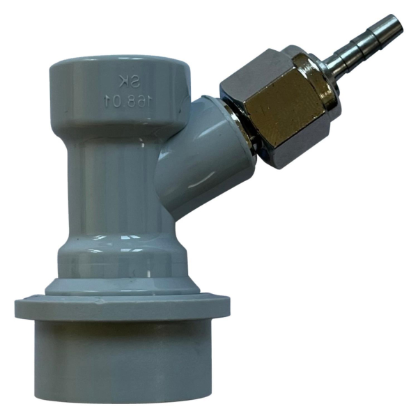 Steckkupplung weiß/grau NC KEG Gas CO2 - 7/16 Zoll UNF mit 7mm Tülle