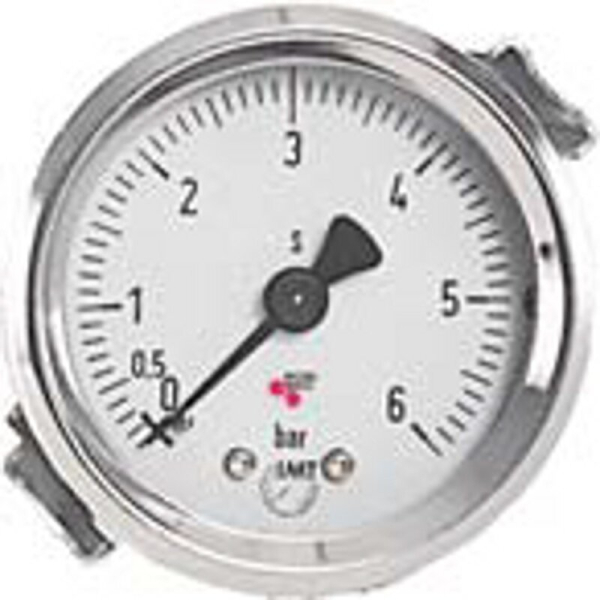 Kontrolluhr Kontrollmanometer mit Bügelbefestigung Anzeige 0-6/3 bar