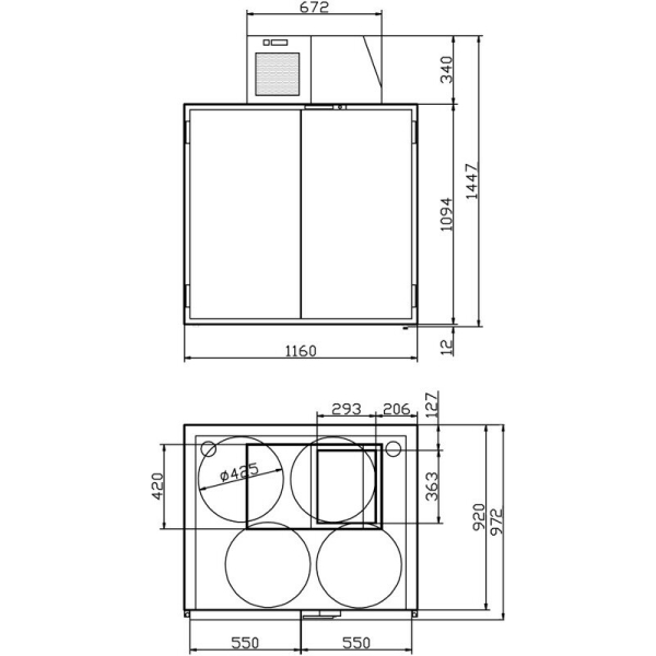 Fassvorkühler Fasskühler für 4 Fässer Edelstahl Ausschnitt rechts