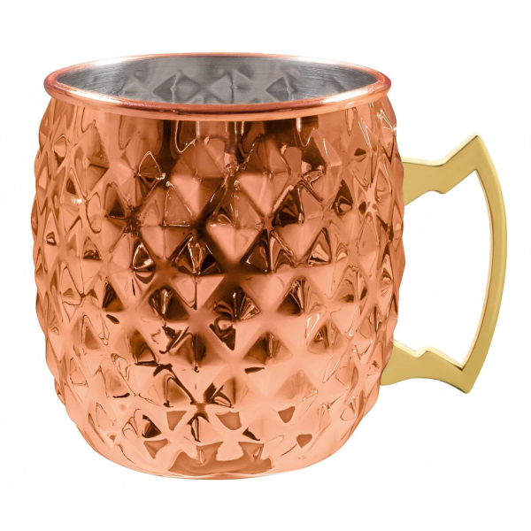Moscow Mule Becher „Diamond“ 550 ml kupferfarbener Edelstahlbecher für Cocktails