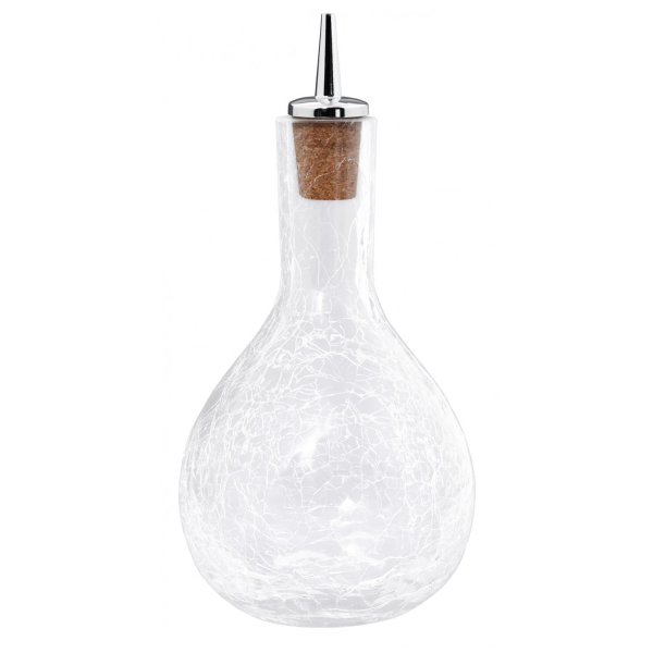 Dash Bottle Cocktailflasche 285ml - Craquelé Glas mit verchromten Ausgiesser