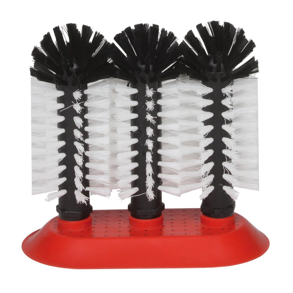 Gläserspülbürste Gläserspüler Gläserbürste 3 x 18cm mit Saugbodenplatte