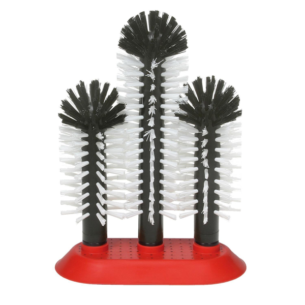 Gläserspülbürste Gläserspüler Gläserbürste 2x18cm & 1x25cm mit Saugbodenplatte