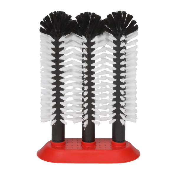 Gläserspülbürste Gläserspüler Gläserbürste 3 x 25cm mit Saugbodenplatte