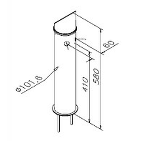 Schanksäule 101,6mm oben abgeschrägt Edelstahl poliert 2-leitig ohne Bierhahn & Schlauch