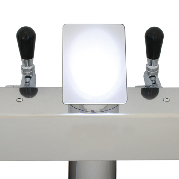 Schanksäule Bierzapfsäule Edelstahl T-Design & LED Werbung - 3-leitig