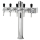 Schanksäule Bierzapfsäule Edelstahl T-Design & LED Werbung - 5-leitig