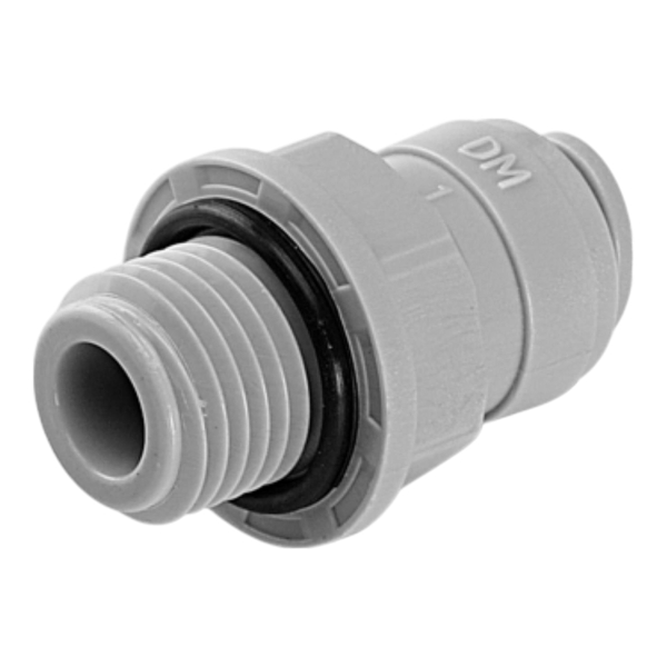 Einschraubverbinder - grau - Gewinde BSP-P 1/2 Zoll AG - Rohr 3/8 Zoll AD
