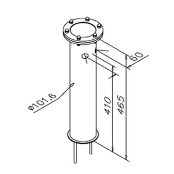 Schanksäule Zapfsäule Industrie line Edelstahl poliert 2-leitig ohne Bierhähne & Schläuche
