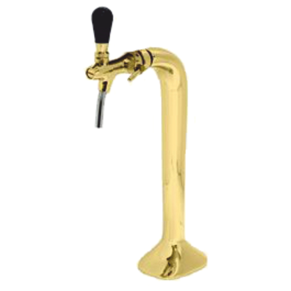 BieTal® Schanksäule Zapfsäule Classic Cobra 1-leitig 7mm vergoldet & Zapfhahn