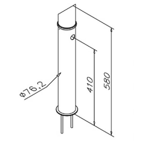 Schanksäule 76,2mm oben abgeschrägt Kupfer antik 1-leitig mit Bierhahn & Schlauch