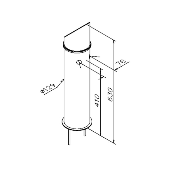 Schanksäule 129mm oben abgeschrägt Messingeffekt poliert 2-leitig ohne Bierhahn & Schlauch