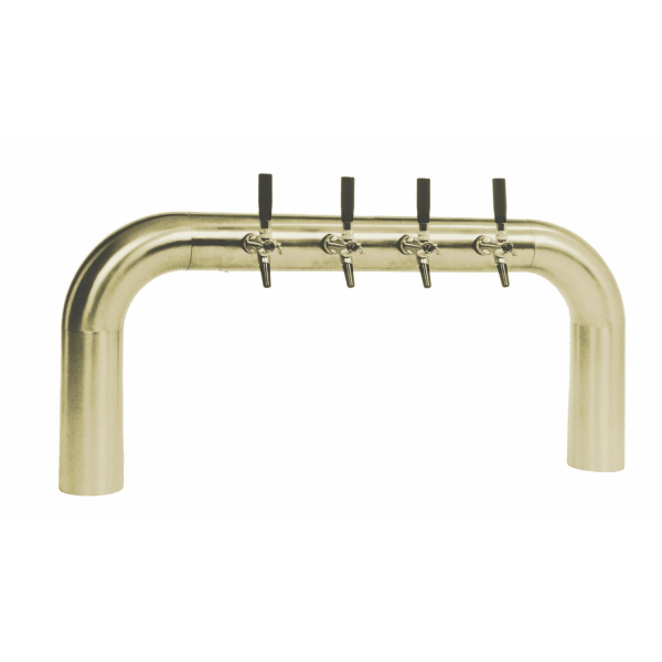 Brückenschanksäule Edelstahl TIN-goldfarben 4-leitig