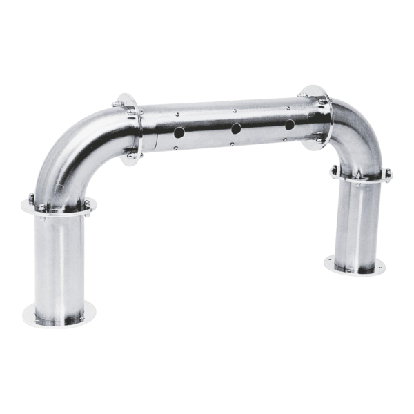 Verschraubte Brückenschanksäule Edelstahl matt geschliffen Ø 104mm 5-leitig