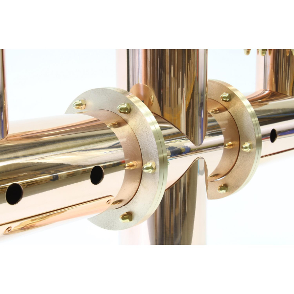 Verschraubte Brückenschanksäule Kupfer poliert Ø 101,6mm 5-leitig