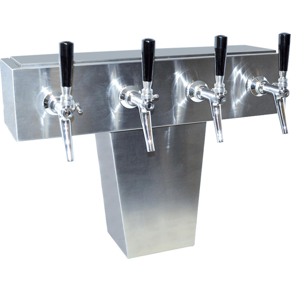 T-Form Balkensäule Edelstahl poliert 6-leitig