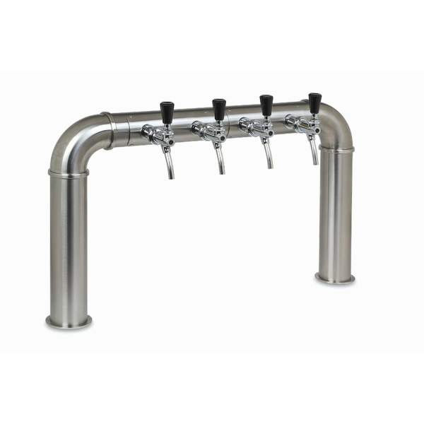 Brücken Schanksäule Brückenschanksäule Edelstahl gebürstet 76mm gerade 4-leitig