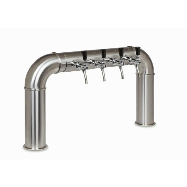 Brücken Schanksäule Brückenschanksäule Edelstahl gebürstet 101,6mm gerade 4-leitig