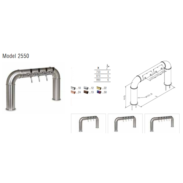 Brücken Schanksäule Brückenschanksäule Kupfer antik 129mm gerade 5-leitig