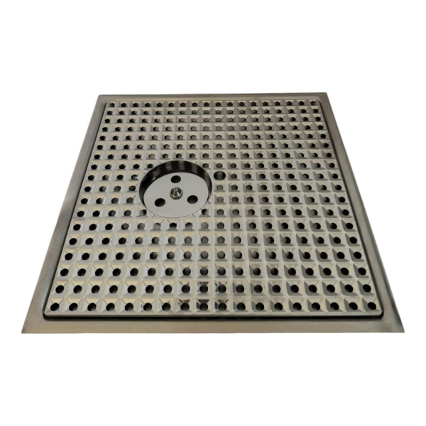 BieTal® Einbau Abtropf Mulde 46x46cm Schänke Prismen Gläserdruckspüler Ablauf links