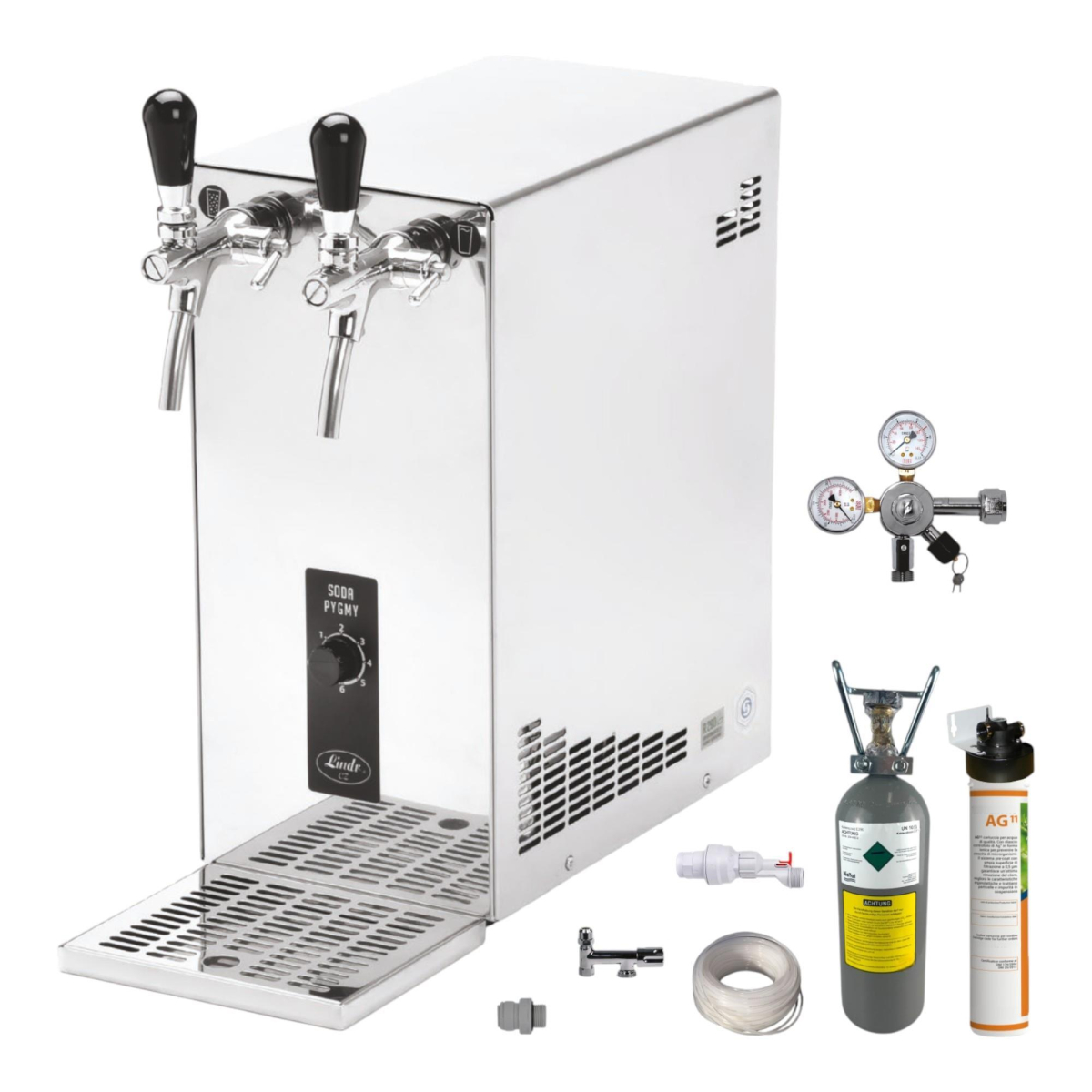 Wassersprudler Sprudelwasser Anlage Lindr Soda Pygmy SET 2Kg CO2 mit