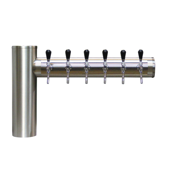 Ausleger Rohrschanksäule - Edelstahl poliert 7-leitig