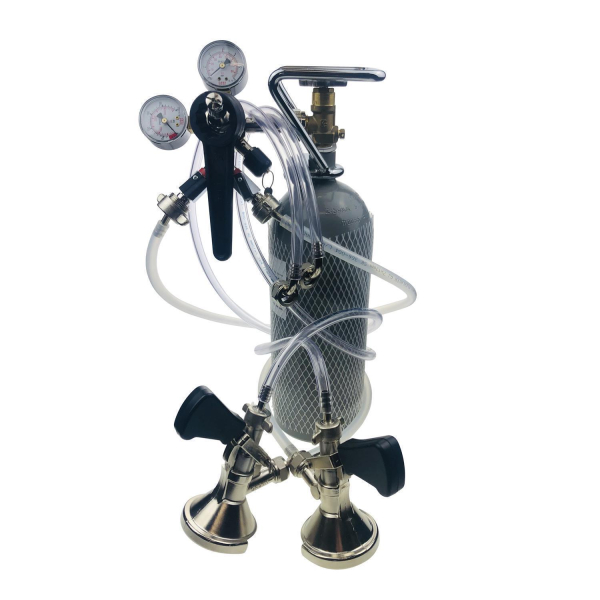 Zapfanlage 2-ltg SET Bierschlauch Steckverbinder - KEG Köpi & Korb - CO2 2 Kg