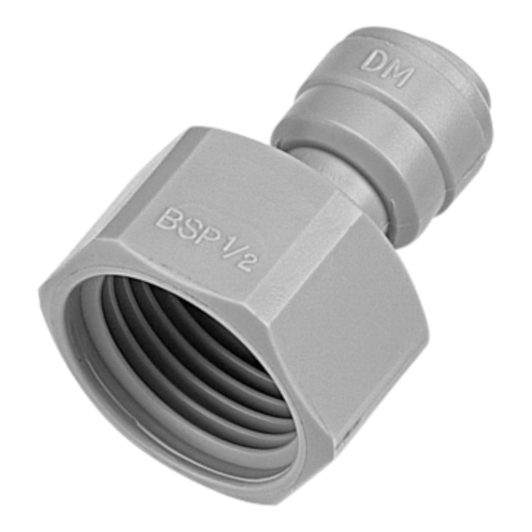 Aufschraubverbinder - grau - Gewinde BSP-P 1/2 Zoll IG Konisch - Rohr 5/16 Zoll AD