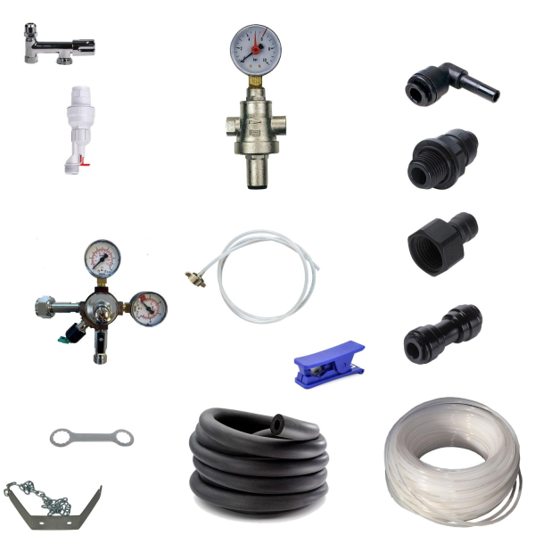 Anschlußpaket Sprudel Tafel Wasser Anlagen Geräte Untertisch OHNE Filter & CO2 Flasche