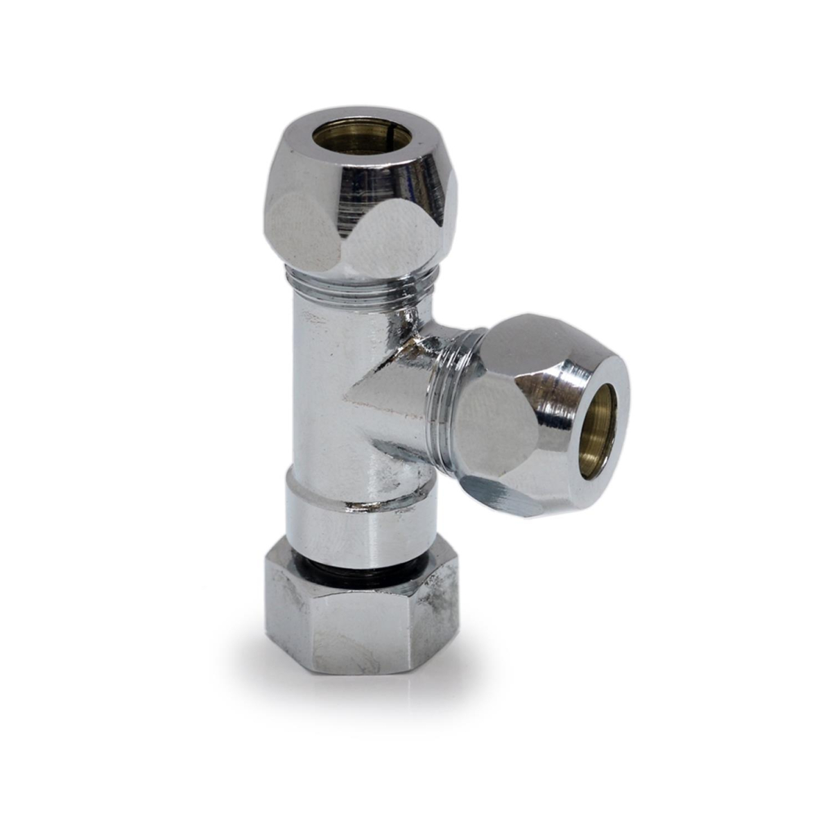T Stück 3 8 Zoll Abzweig Verteiler Abzweig Verteiler T-Stück Mutter für Eckventile 3/8 Zoll