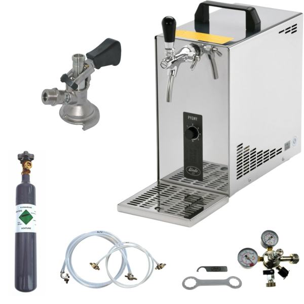 Bierkühler Bierzapfanlage 35 Liter/h - KOMPLETTSET - KEG Kombi - CO2 0,5 kg