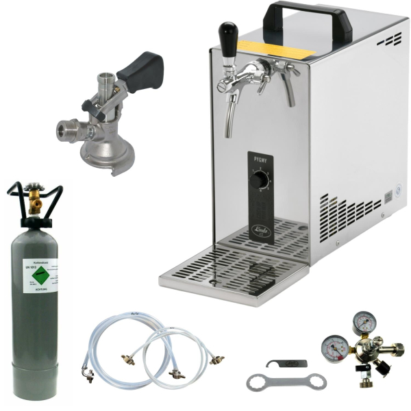Bierkühler Bierzapfanlage 35 Liter/h - KOMPLETTSET - KEG Kombi - CO2 2,0 kg