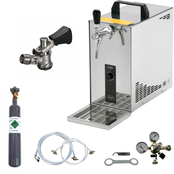 Bierkühler Bierzapfanlage 35 Liter/h - KOMPLETTSET - KEG Köpi - CO2 0,5 kg