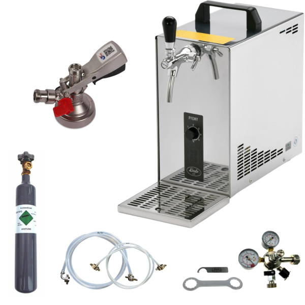 Bierkühler Bierzapfanlage 35 Liter/h - KOMPLETTSET - KEG KeyKeg - CO2 0,5 kg