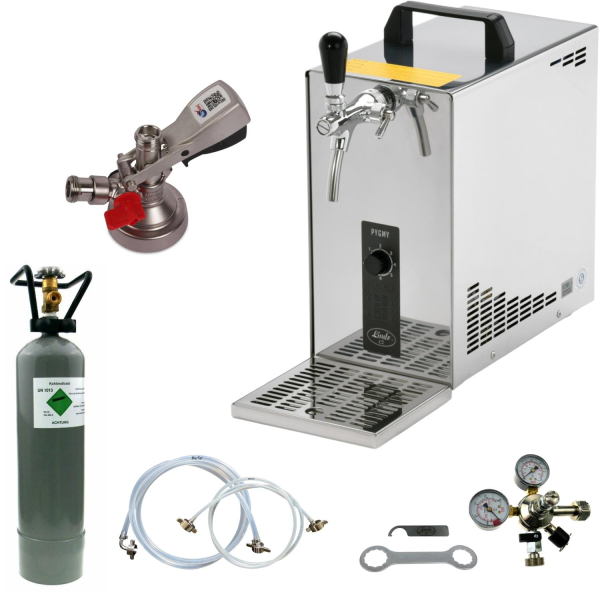 Bierkühler Bierzapfanlage 35 Liter/h - KOMPLETTSET - KEG KeyKeg - CO2 2,0 kg