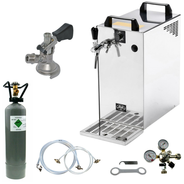 Bierkühler Bierzapfanlage 60 Liter 1-leitig KOMPLETTSET - KEG Kombi - CO2 2 Kg