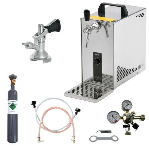 BieTal® Bierzapfanlage Bierkühler Zapfanlage 35 Liter/h SET KEG Flach CO2 0,5 kg