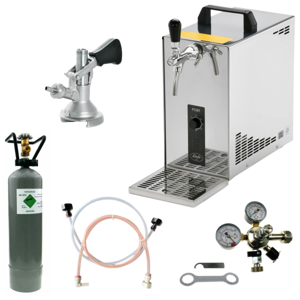 BieTal® Bierzapfanlage Bierkühler Zapfanlage 35 Liter/h SET KEG Flach CO2 2 kg