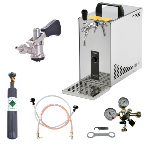 BieTal® Bierzapfanlage Bierkühler Zapfanlage 35 Liter/h SET KEG Korb CO2 0,5 kg