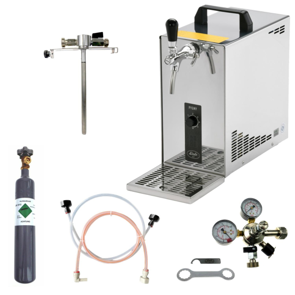 BieTal® Bierzapfanlage Bierkühler Zapfanlage 35 Liter/h SET Adapter 5 Liter CO2 0,5 kg