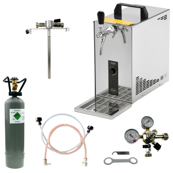 BieTal® Bierzapfanlage Bierkühler Zapfanlage 35 Liter/h SET Adapter 5 Liter CO2 2 kg