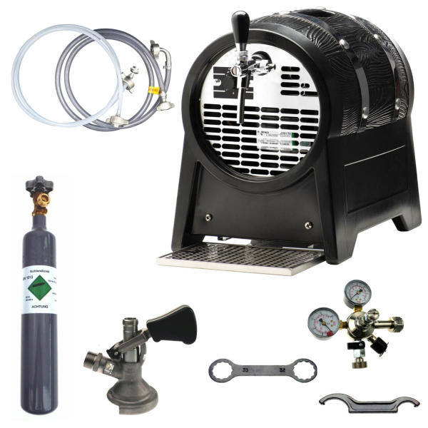 Bierkühler Bierzapfanlage Partyfass 60 L 1-leitig - SET - KEG Flach - CO2 0,5Kg