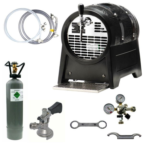 Bierkühler Bierzapfanlage Partyfass 60 L/h 1-leitig - SET - KEG Kombi - CO2 2Kg