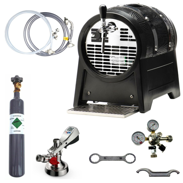 Bierkühler Bierzapfanlage Partyfass 60 L/h - 1-leitig - SET - KeyKeg - CO2 0,5Kg