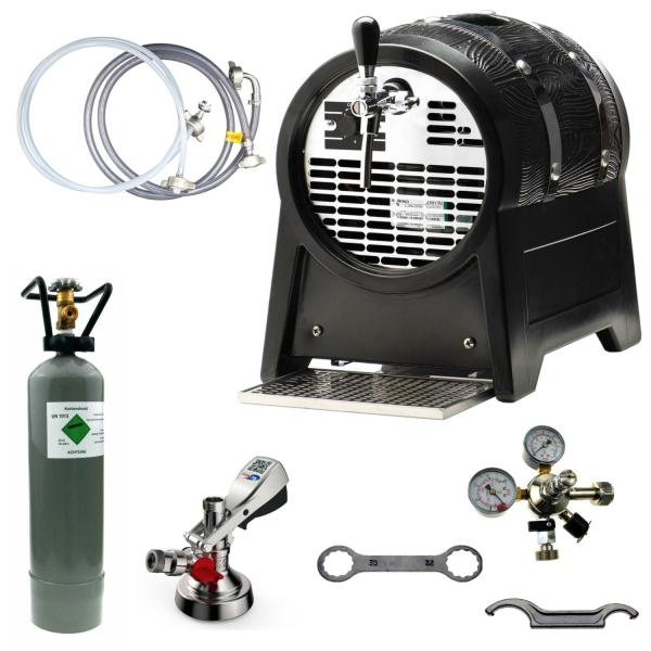 Bierkühler Bierzapfanlage Partyfass 60 Liter - 1-leitig - SET - KeyKeg - CO2 2Kg
