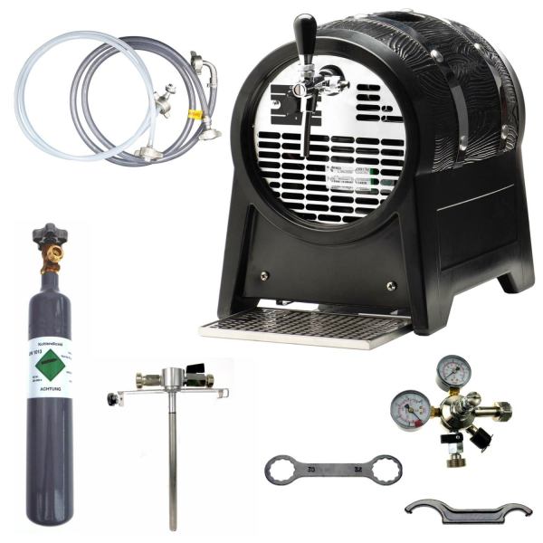 Bierkühler Bierzapfanlage Partyfass 60 L 1-leitig SET Adapter 5L Dosen CO2 0,5Kg